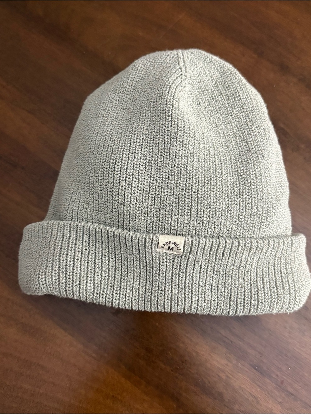 Madewell Adult Knit Beanie Hat Sage Green Minimalist Gorpcore